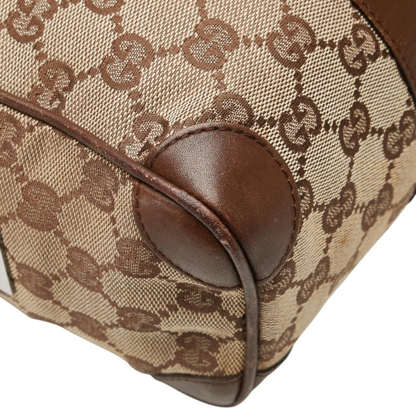 グッチ GGキャンバス ハンドバッグ ミニボストンバッグ 30458 ベージュ ブラウン キャンバス レザー レディース GUCCI 【中古】