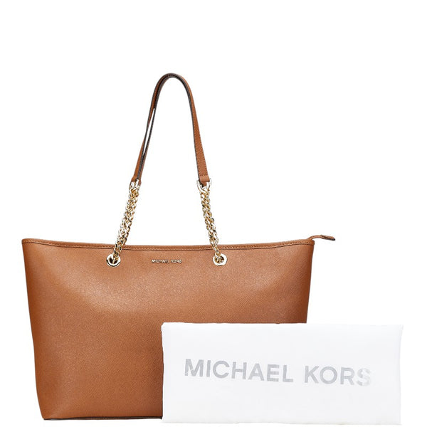 マイケルコース チェーン トートバッグ ブラウン レザー レディース Michael Kors 【中古】