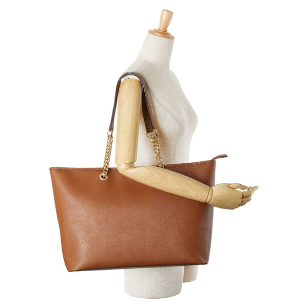 マイケルコース チェーン トートバッグ ブラウン レザー レディース Michael Kors 【中古】