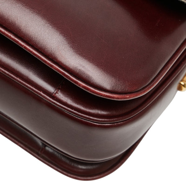 セリーヌ オールドセリーヌ ショルダーバッグ ワインレッド ボルドー レザー レディース CELINE 【中古】