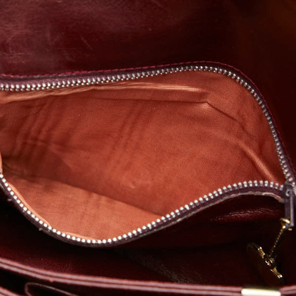 セリーヌ オールドセリーヌ ショルダーバッグ ワインレッド ボルドー レザー レディース CELINE 【中古】