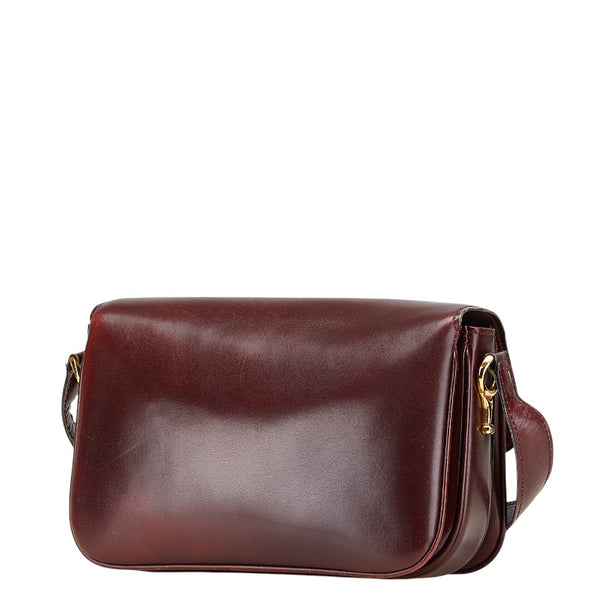 セリーヌ オールドセリーヌ ショルダーバッグ ワインレッド ボルドー レザー レディース CELINE 【中古】