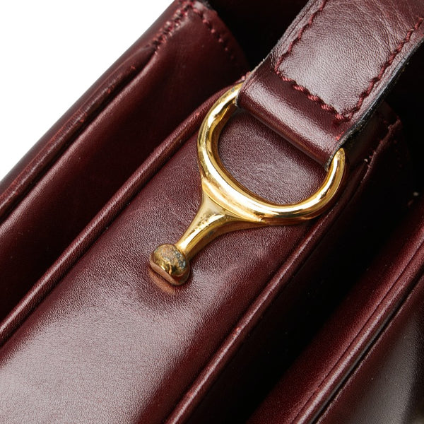 セリーヌ オールドセリーヌ ショルダーバッグ ワインレッド ボルドー レザー レディース CELINE 【中古】