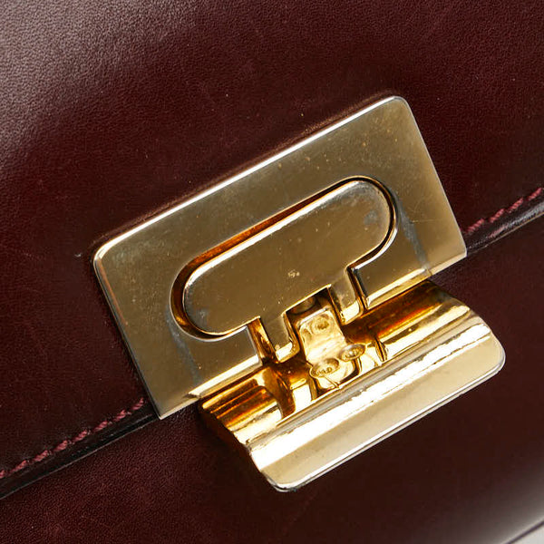 セリーヌ オールドセリーヌ ショルダーバッグ ワインレッド ボルドー レザー レディース CELINE 【中古】