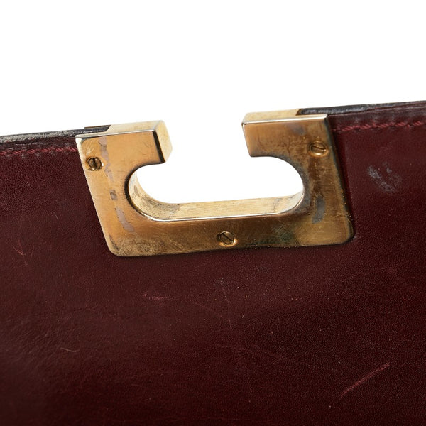 セリーヌ オールドセリーヌ ショルダーバッグ ワインレッド ボルドー レザー レディース CELINE 【中古】