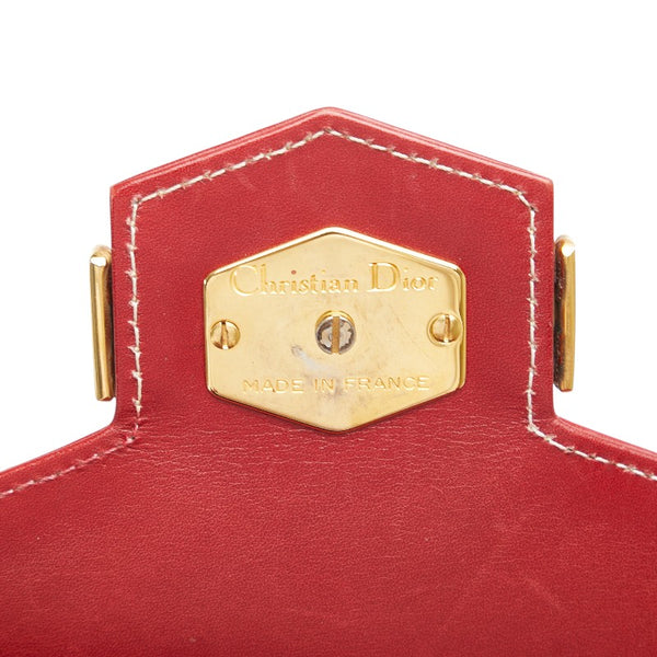 ディオール CDロゴ ハンドバッグ レッド レザー レディース Dior 【中古】