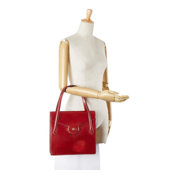 ディオール CDロゴ ハンドバッグ レッド レザー レディース Dior 【中古】