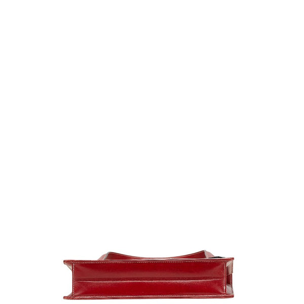 ディオール CDロゴ ハンドバッグ レッド レザー レディース Dior 【中古】