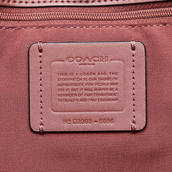 コーチ シグネチャー トートバッグ 5696 グレー ブラック PVC レザー レディース COACH 【中古】