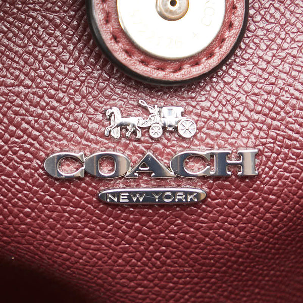 コーチ シグネチャー トートバッグ 5696 グレー ブラック PVC レザー レディース COACH 【中古】