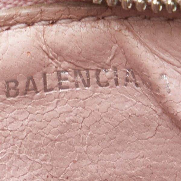 バレンシアガ ロゴ コインケース 637130 ピンク レザー レディース BALENCIAGA 【中古】