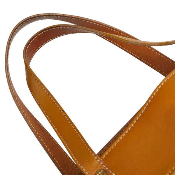 セリーヌ Cマカダム ハンドバッグ ネイビー ブラウン デニム レザー レディース CELINE 【中古】