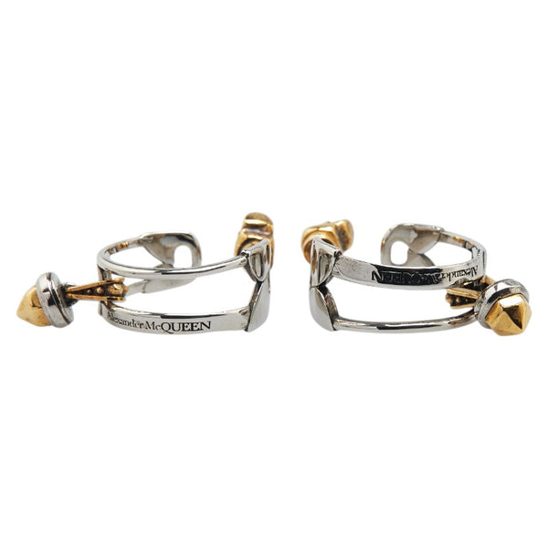 アレキサンダーマックイーン  フープ スタッド ピアス シルバー ゴールド メタル レディース Alexander McQueen 【中古】