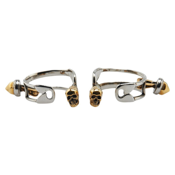アレキサンダーマックイーン  フープ スタッド ピアス シルバー ゴールド メタル レディース Alexander McQueen 【中古】