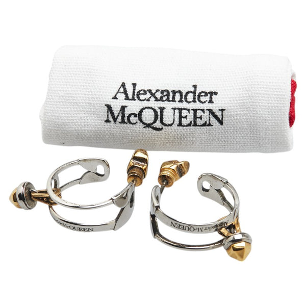 アレキサンダーマックイーン  フープ スタッド ピアス シルバー ゴールド メタル レディース Alexander McQueen 【中古】