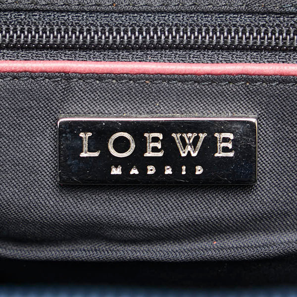 ロエベ ハンドバッグ グリーン パープル レザー レディース LOEWE 【中古】