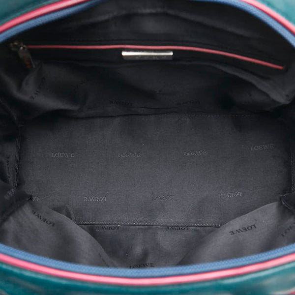 ロエベ ハンドバッグ グリーン パープル レザー レディース LOEWE 【中古】