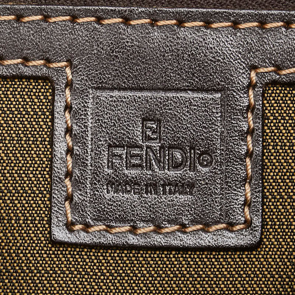 フェンディ ズッカ ハンドバッグ ワンショルダーバッグ ブラウン キャンバス レザー レディース FENDI 【中古】
