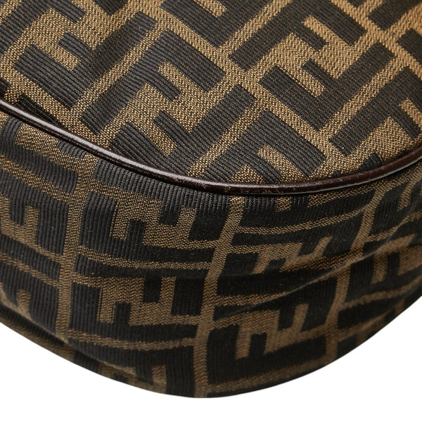 フェンディ ズッカ ハンドバッグ ワンショルダーバッグ ブラウン キャンバス レザー レディース FENDI 【中古】