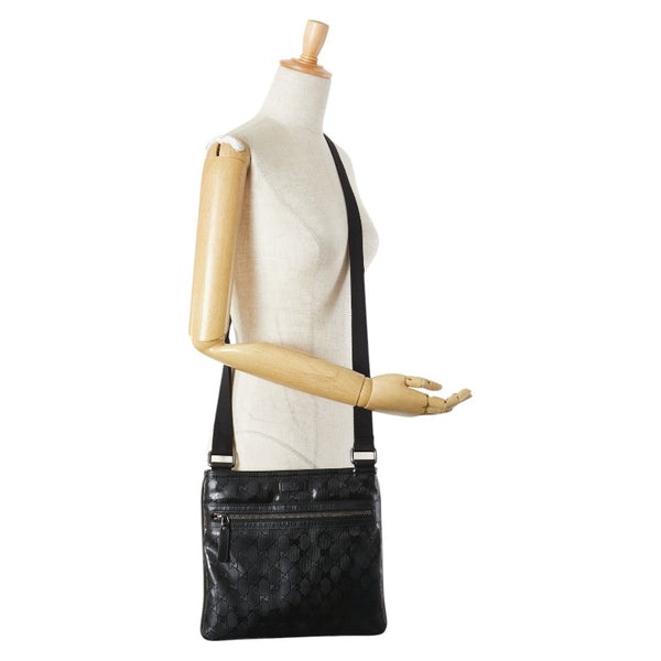 グッチ GGインプリメ 斜め掛け ショルダーバッグ 295257 ブラック PVC レザー レディース GUCCI 【中古】