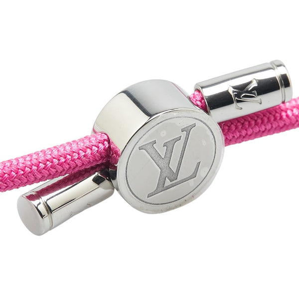 ルイ ヴィトン ブラスレ LVスペース ブレスレット M00282 シルバー ピンク メタル キャンバス レディース LOUIS VUITTON 【中古】