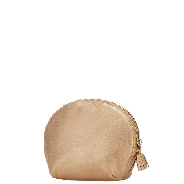 ロエベ アナグラム ポーチ ゴールド レザー レディース LOEWE 【中古】