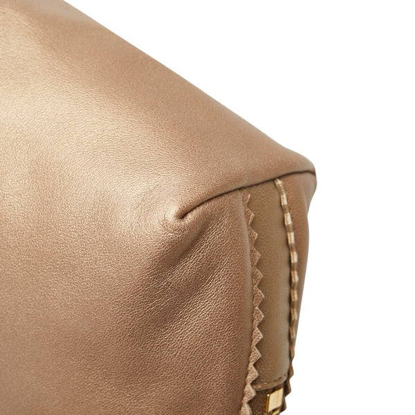 ロエベ アナグラム ポーチ ゴールド レザー レディース LOEWE 【中古】