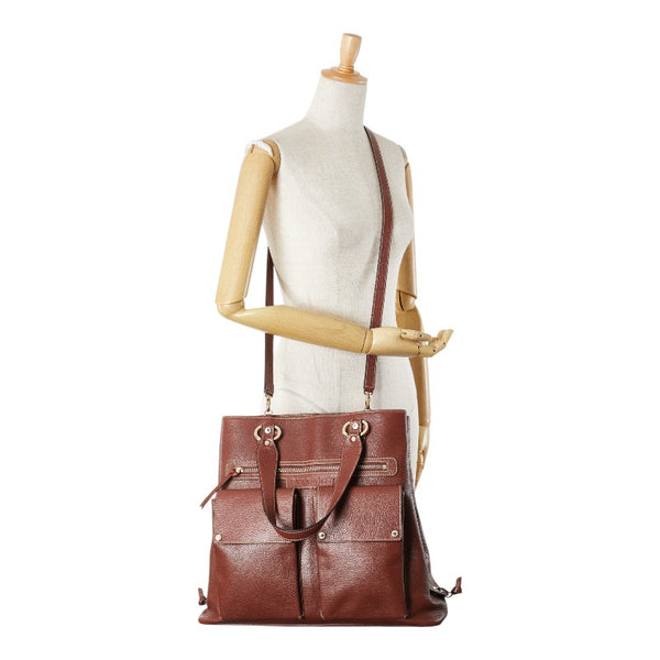 ブルガリ ベッキーバッグ ハンドバッグ ショルダーバッグ 2WAY ブラウン レザー レディース BVLGARI 【中古】