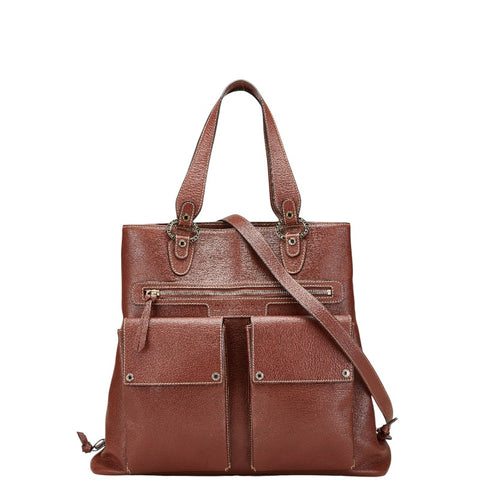 ブルガリ ベッキーバッグ ハンドバッグ ショルダーバッグ 2WAY ブラウン レザー レディース BVLGARI 【中古】