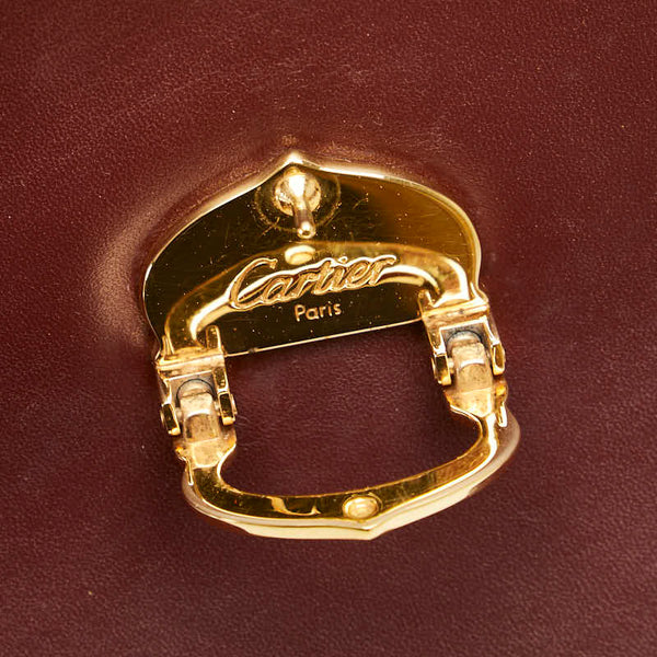 カルティエ マストライン ハンドバッグ ワインレッド ボルドー レザー レディース CARTIER 【中古】