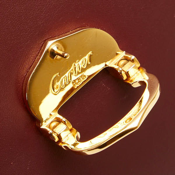 カルティエ マストライン ショルダーバッグ ワインレッド レザー レディース CARTIER 【中古】