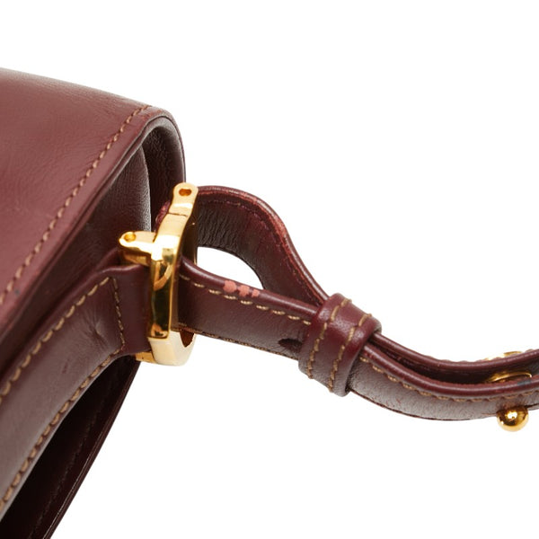 カルティエ マストライン ショルダーバッグ ワインレッド レザー レディース CARTIER 【中古】