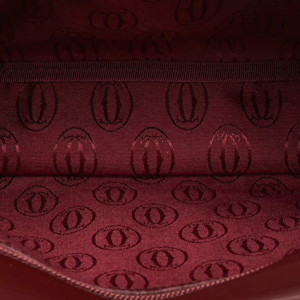 カルティエ マストライン ショルダーバッグ ワインレッド レザー レディース CARTIER 【中古】