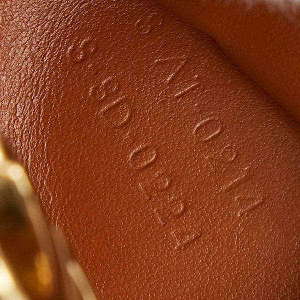 セリーヌ マカダム 三つ折り財布 ブラック ブラウン PVC レザー レディース CELINE 【中古】