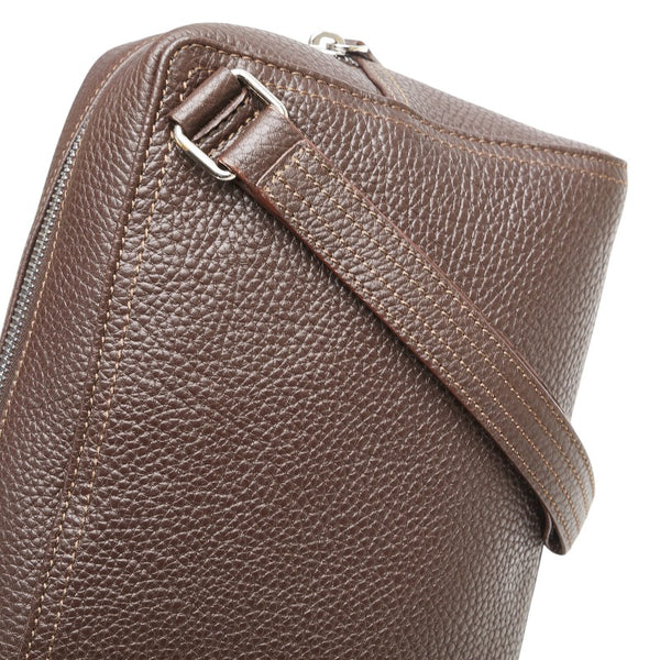 ジバンシー ロゴ セカンドバッグ ブラウン レザー レディース Givenchy 【中古】