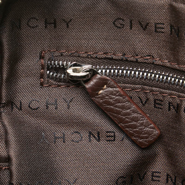 ジバンシー ロゴ セカンドバッグ ブラウン レザー レディース Givenchy 【中古】