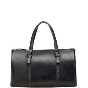 バーバリー ノバチェック ミニボストンバッグ ブラック レザー レディース BURBERRY 【中古】