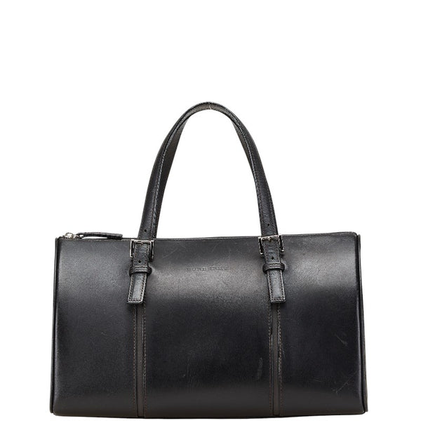 バーバリー ノバチェック ミニボストンバッグ ブラック レザー レディース BURBERRY 【中古】