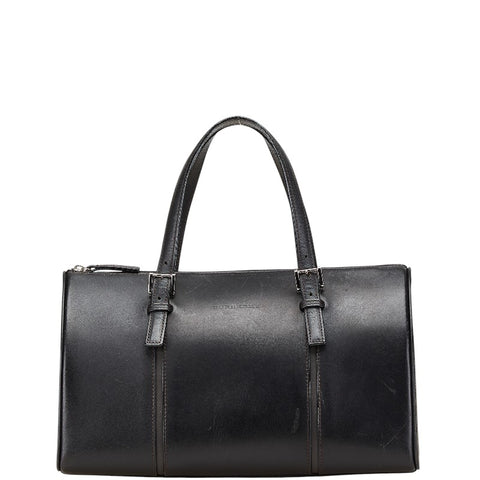 バーバリー ノバチェック ミニボストンバッグ ブラック レザー レディース BURBERRY 【中古】