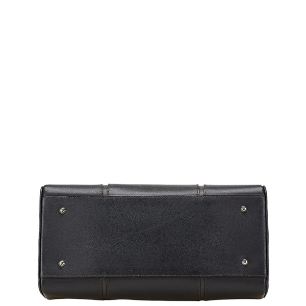 バーバリー ノバチェック ミニボストンバッグ ブラック レザー レディース BURBERRY 【中古】