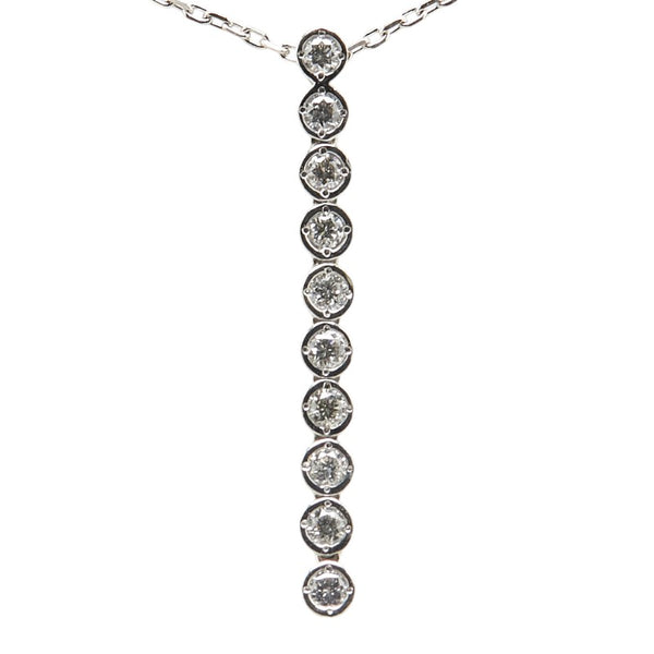 K18WG ホワイトゴールド ダイヤ0.20ct LA SOMA ラ ソマ ネックレス レディース 【中古】