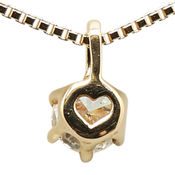 ゴールド K18YG イエローゴールド ダイヤ0.07ct ベネチアンチェーン ネックレス レディース 【中古】