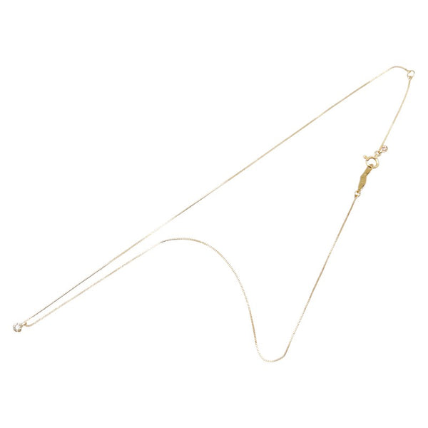 ゴールド K18YG イエローゴールド ダイヤ0.07ct ベネチアンチェーン ネックレス レディース 【中古】