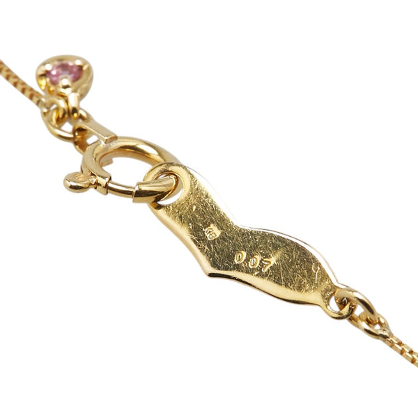 ゴールド K18YG イエローゴールド ダイヤ0.07ct ベネチアンチェーン ネックレス レディース 【中古】