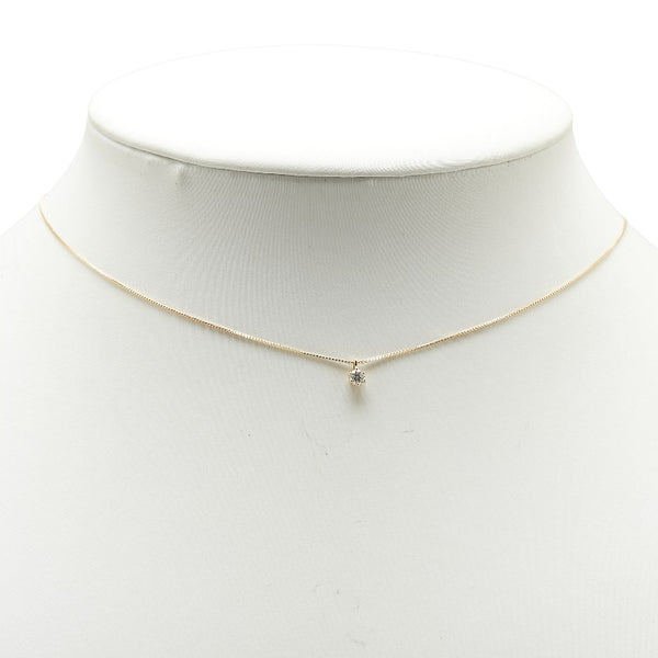 ゴールド K18YG イエローゴールド ダイヤ0.07ct ベネチアンチェーン ネックレス レディース 【中古】