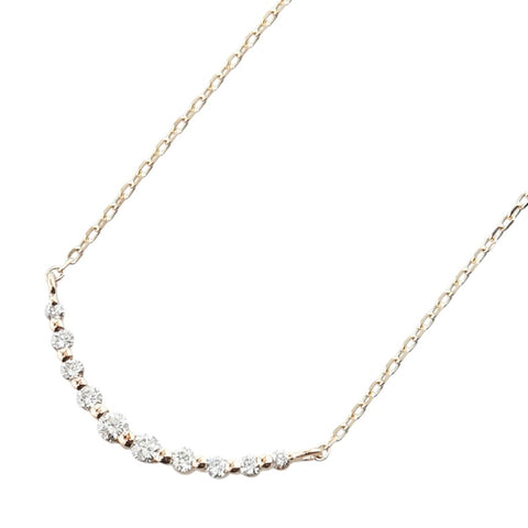 K10YG イエローゴールド ダイヤ ネックレス レディース 【中古】