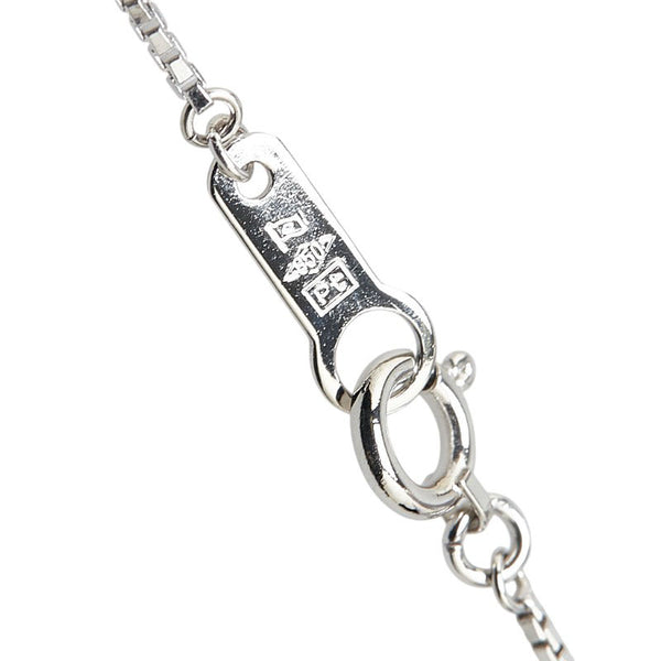 Pt900 プラチナ Pt850 プラチナ ピンクダイヤ0.05ct ダイヤ0.30ct ティアドロップ モチーフ ベネチアンチェーン ネックレス レディース 【中古】