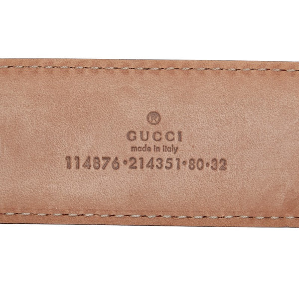 グッチ グッチシマ インターロッキングG ベルト サイズ:80/32 114876 レッド レザー レディース GUCCI 【中古】