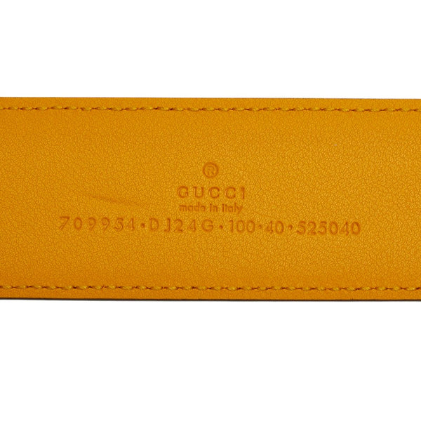 グッチ Gバックル 2トーン バイカラー ベルト サイズ：100 40 709954 ライトブルー イエロー レザー レディース GUCCI 【中古】