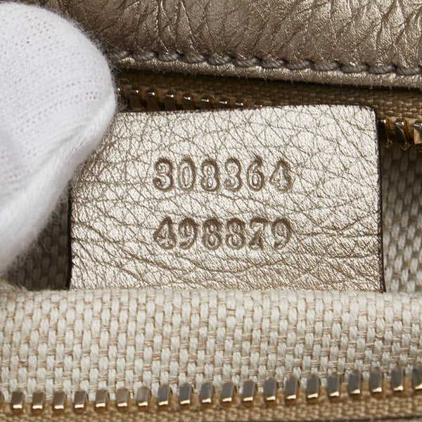 グッチ インターロッキングG ソーホー スモール ディスコバッグ 斜め掛け ショルダーバッグ  308364 シャンパンゴールド レザー レディース GUCCI 【中古】